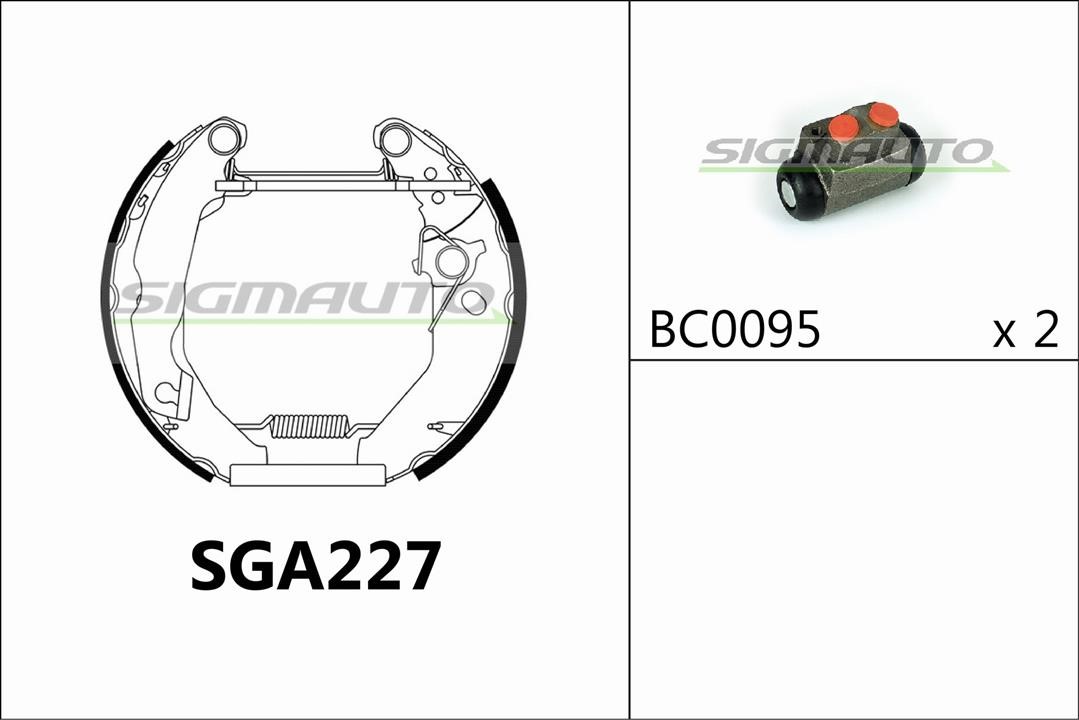 Sigmauto SGA227 Колодки тормозные барабанные, комплект SGA227: Отличная цена - Купить в Польше на 2407.PL!