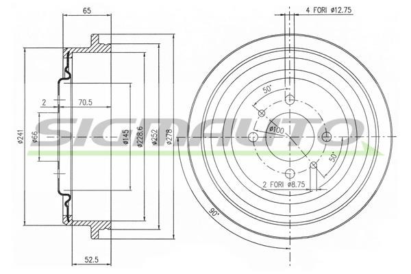 Sigmauto DR5392 Brake drum DR5392: Buy near me at 2407.PL in Poland at an Affordable price!