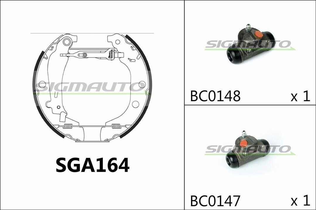 Sigmauto SGA164 Brake shoe set SGA164: Buy near me in Poland at 2407.PL - Good price!