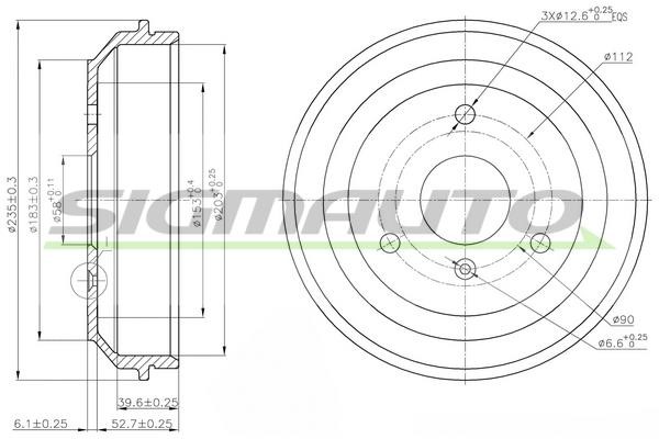 Sigmauto DR5598 Brake drum DR5598: Buy near me at 2407.PL in Poland at an Affordable price!