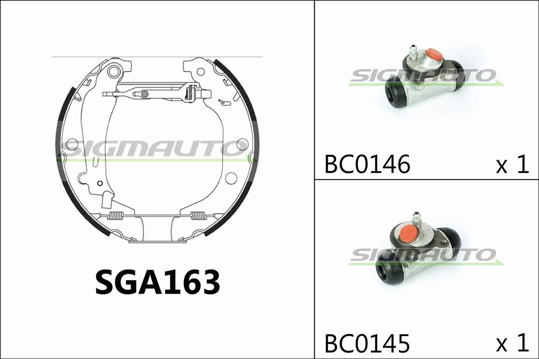 Sigmauto SGA163 Колодки тормозные барабанные, комплект SGA163: Отличная цена - Купить в Польше на 2407.PL!