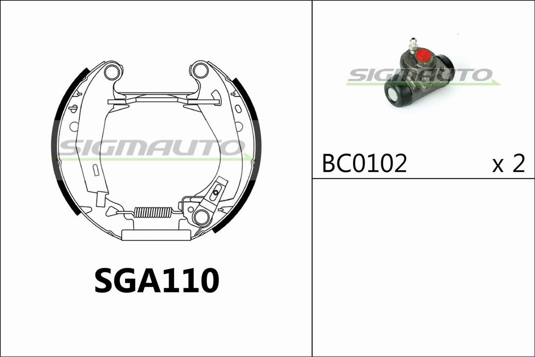 Sigmauto SGA110 Колодки тормозные барабанные, комплект SGA110: Отличная цена - Купить в Польше на 2407.PL!