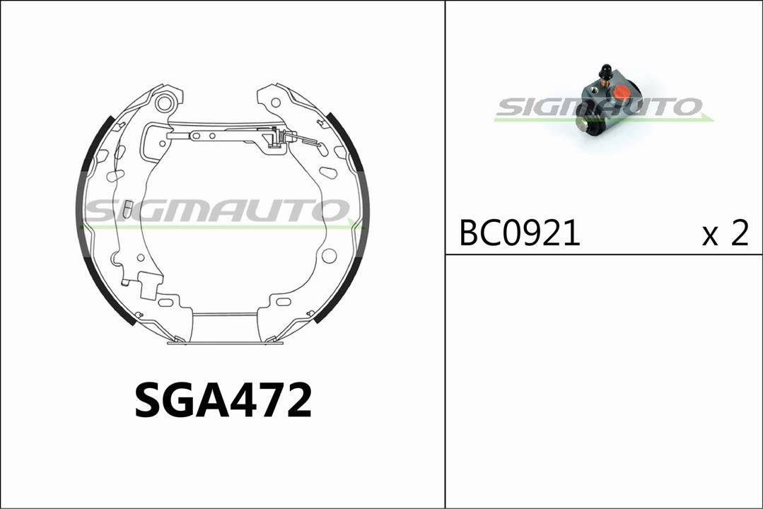 Sigmauto SGA472 Колодки гальмівні барабанні, комплект SGA472: Приваблива ціна - Купити у Польщі на 2407.PL!
