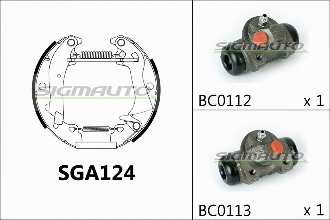 Sigmauto SGA124 Колодки тормозные барабанные, комплект SGA124: Отличная цена - Купить в Польше на 2407.PL!