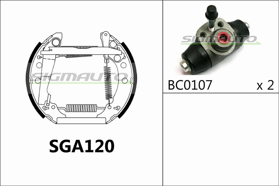 Sigmauto SGA120 Колодки гальмівні барабанні, комплект SGA120: Приваблива ціна - Купити у Польщі на 2407.PL!
