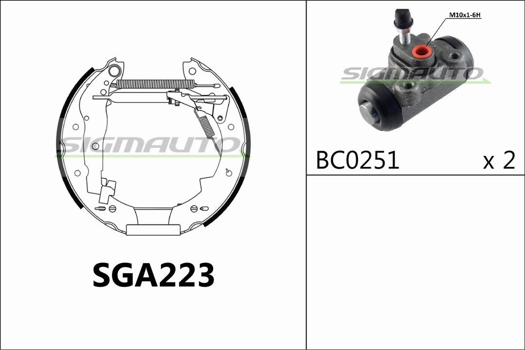 Sigmauto SGA223 Колодки гальмівні барабанні, комплект SGA223: Приваблива ціна - Купити у Польщі на 2407.PL!