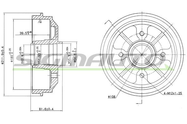 Sigmauto DR5467 Brake drum DR5467: Buy near me in Poland at 2407.PL - Good price!