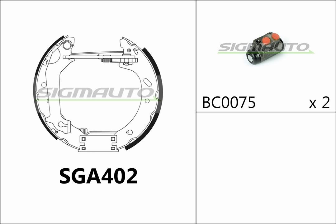 Sigmauto SGA402 Колодки тормозные барабанные, комплект SGA402: Отличная цена - Купить в Польше на 2407.PL!