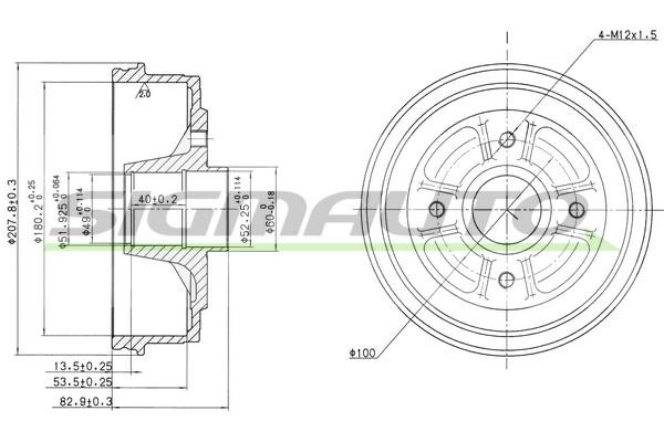 Sigmauto DR5168 Тормозной барабан DR5168: Отличная цена - Купить в Польше на 2407.PL!