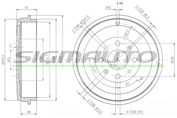 Sigmauto DR5657 Brake drum DR5657: Buy near me at 2407.PL in Poland at an Affordable price!