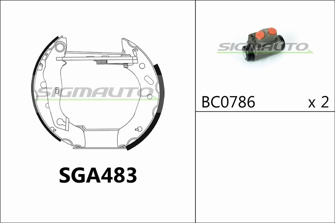 Sigmauto SGA483 Колодки тормозные барабанные, комплект SGA483: Отличная цена - Купить в Польше на 2407.PL!