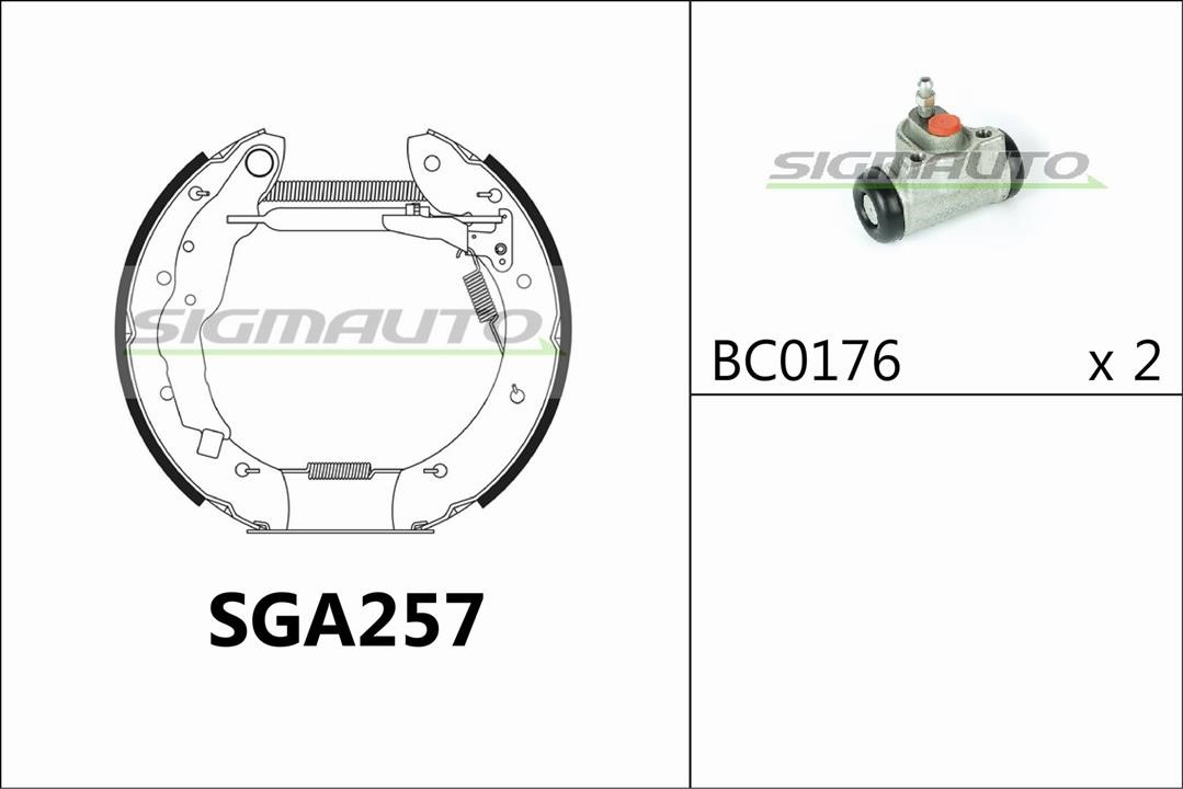 Sigmauto SGA257 Колодки тормозные барабанные, комплект SGA257: Отличная цена - Купить в Польше на 2407.PL!