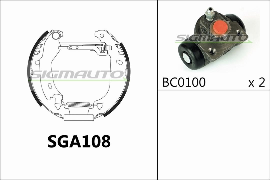 Sigmauto SGA108 Колодки тормозные барабанные, комплект SGA108: Отличная цена - Купить в Польше на 2407.PL!