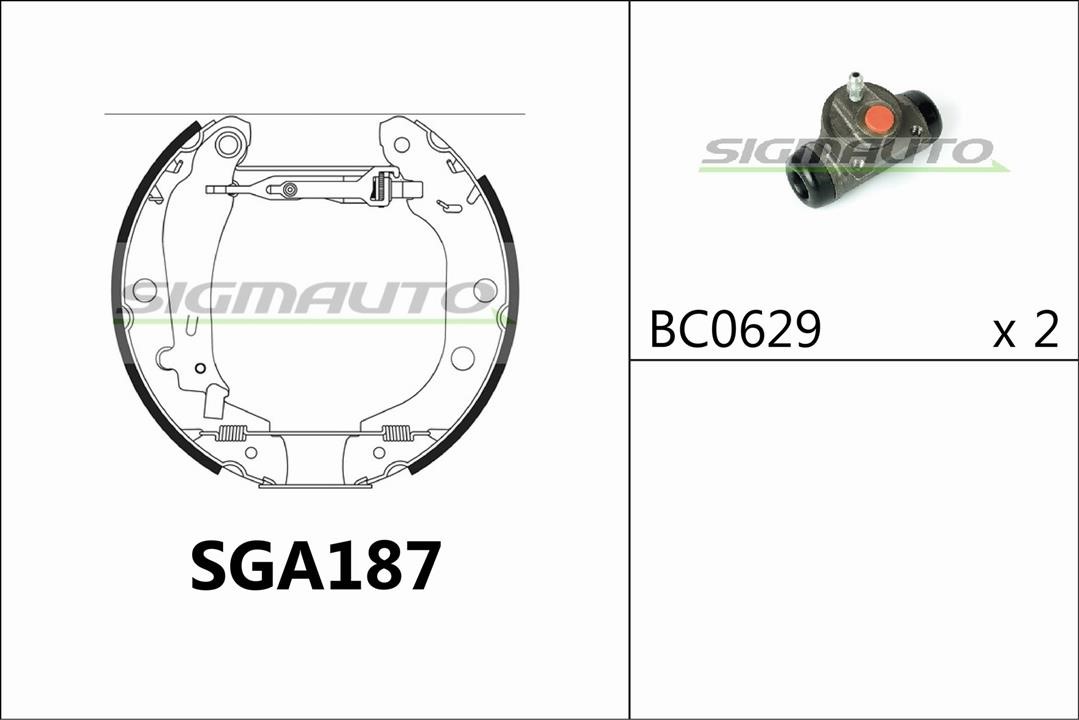 Sigmauto SGA187 Колодки тормозные барабанные, комплект SGA187: Отличная цена - Купить в Польше на 2407.PL!