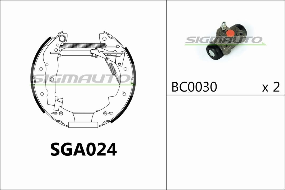 Sigmauto SGA024 Brake shoe set SGA024: Buy near me in Poland at 2407.PL - Good price!