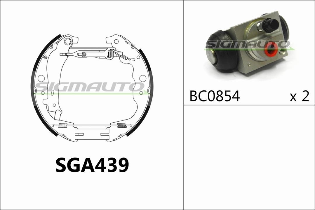 Sigmauto SGA439 Brake shoe set SGA439: Buy near me in Poland at 2407.PL - Good price!