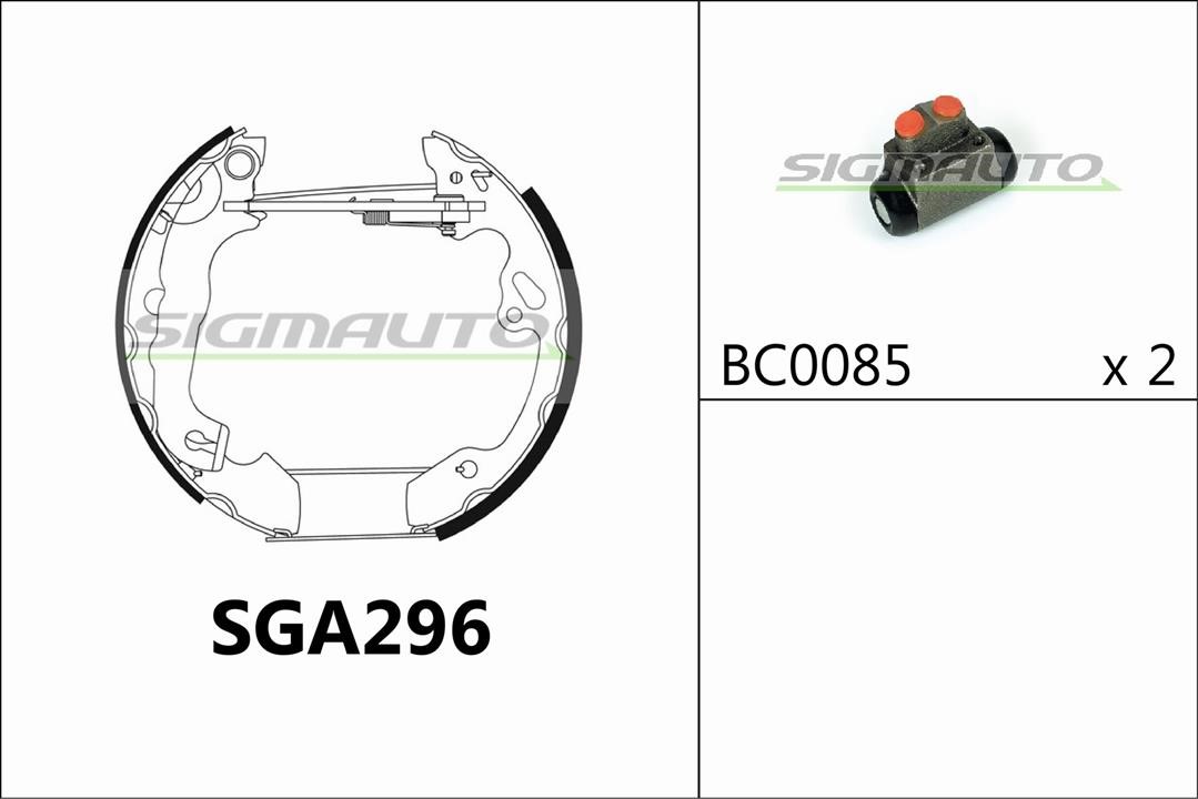 Sigmauto SGA296 Brake shoe set SGA296: Buy near me in Poland at 2407.PL - Good price!