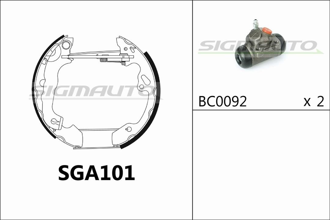 Sigmauto SGA101 Колодки гальмівні барабанні, комплект SGA101: Приваблива ціна - Купити у Польщі на 2407.PL!