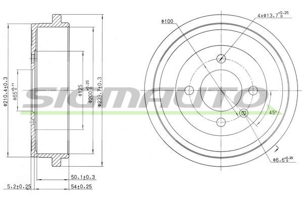 Sigmauto DR5441 Brake drum DR5441: Buy near me at 2407.PL in Poland at an Affordable price!