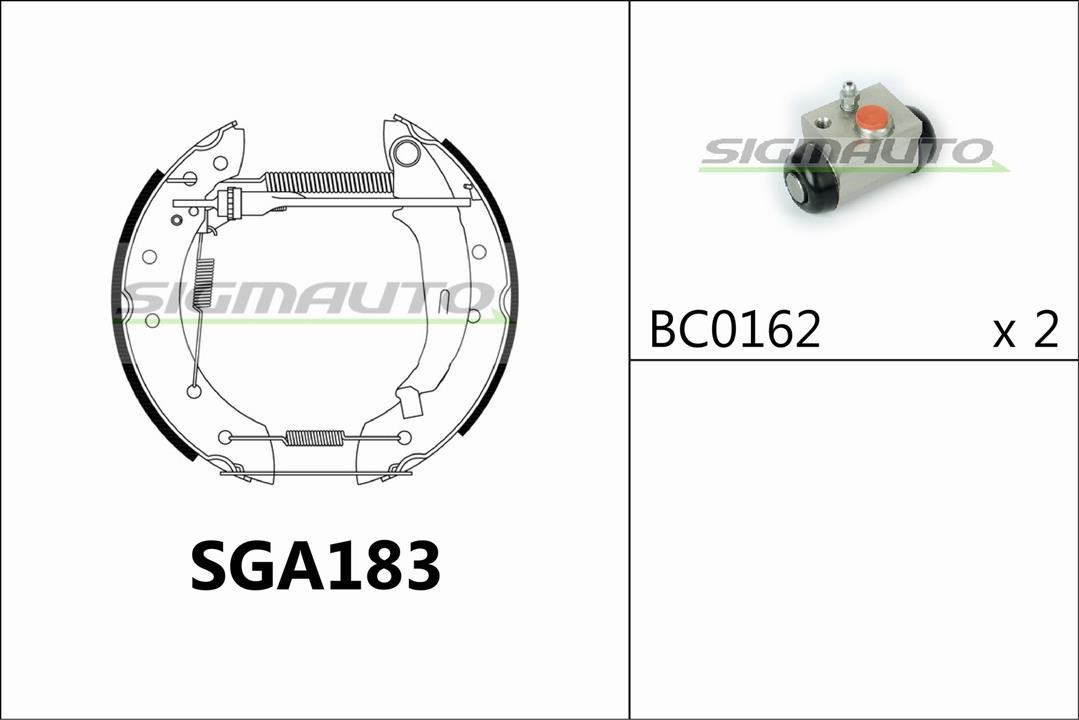 Sigmauto SGA183 Brake shoe set SGA183: Buy near me in Poland at 2407.PL - Good price!