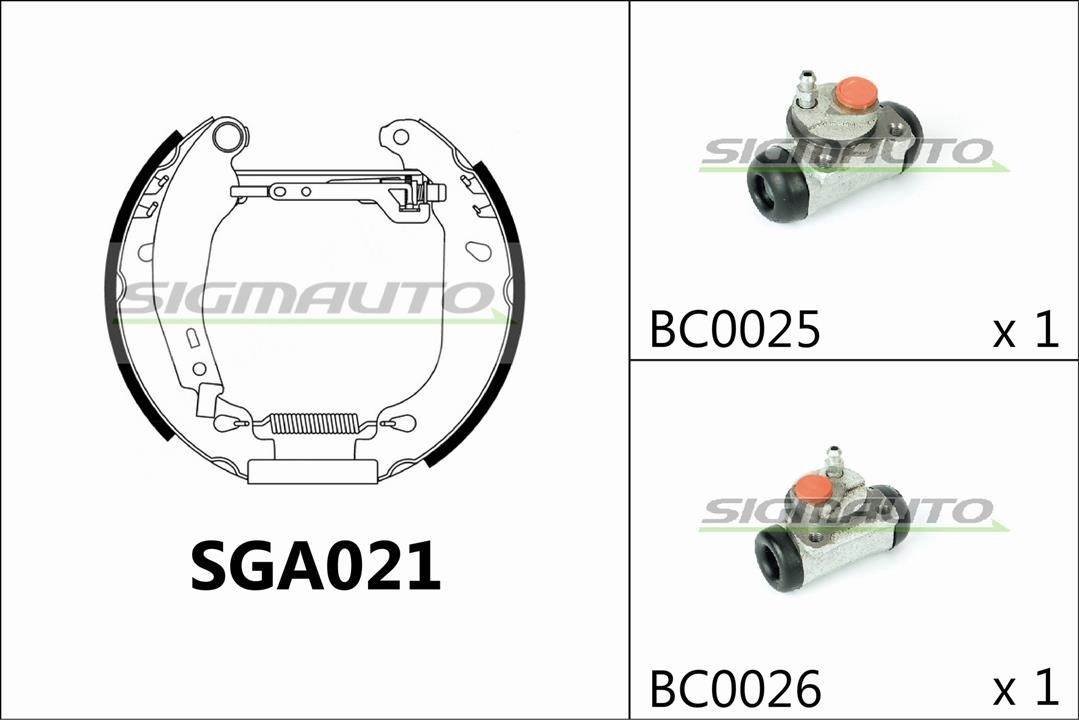 Sigmauto SGA021 Колодки тормозные барабанные, комплект SGA021: Отличная цена - Купить в Польше на 2407.PL!