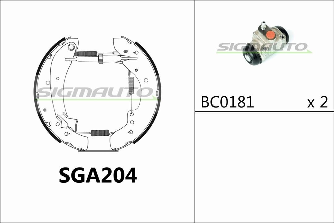 Sigmauto SGA204 Brake shoe set SGA204: Buy near me in Poland at 2407.PL - Good price!