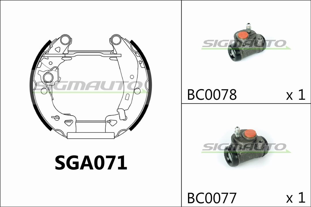 Sigmauto SGA071 Колодки гальмівні барабанні, комплект SGA071: Приваблива ціна - Купити у Польщі на 2407.PL!