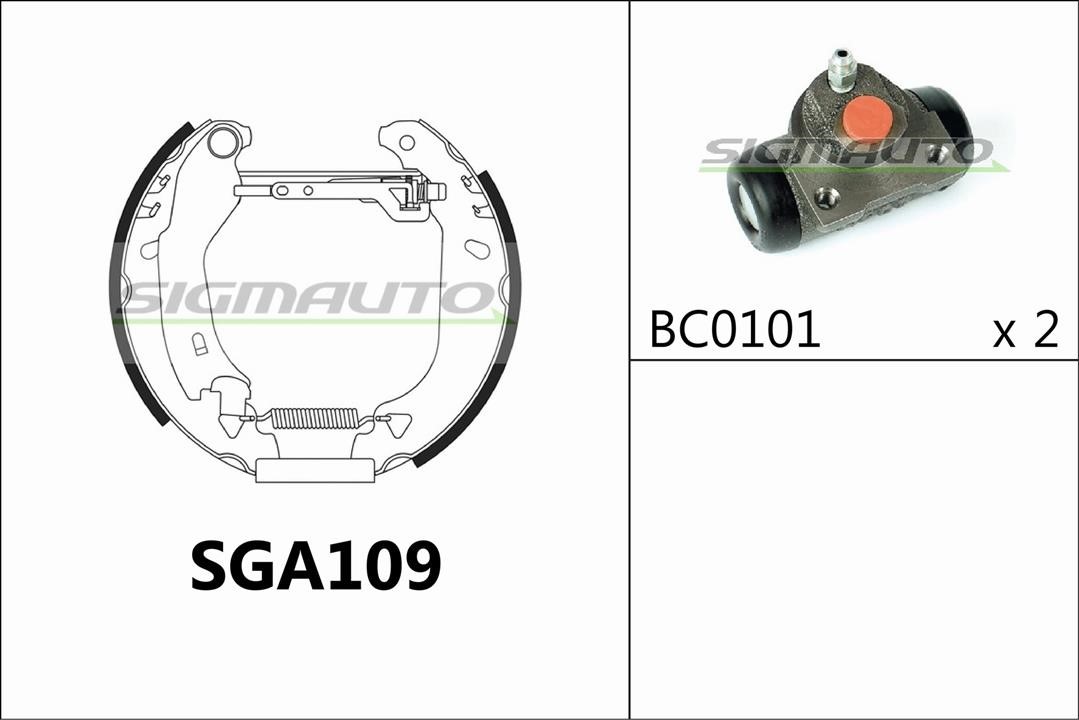 Sigmauto SGA109 Колодки тормозные барабанные, комплект SGA109: Отличная цена - Купить в Польше на 2407.PL!