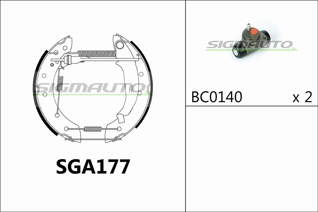 Sigmauto SGA177 Колодки тормозные барабанные, комплект SGA177: Отличная цена - Купить в Польше на 2407.PL!