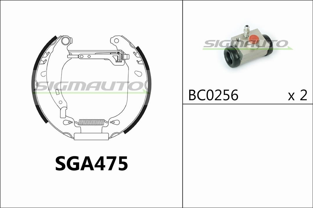 Sigmauto SGA475 Колодки тормозные барабанные, комплект SGA475: Отличная цена - Купить в Польше на 2407.PL!