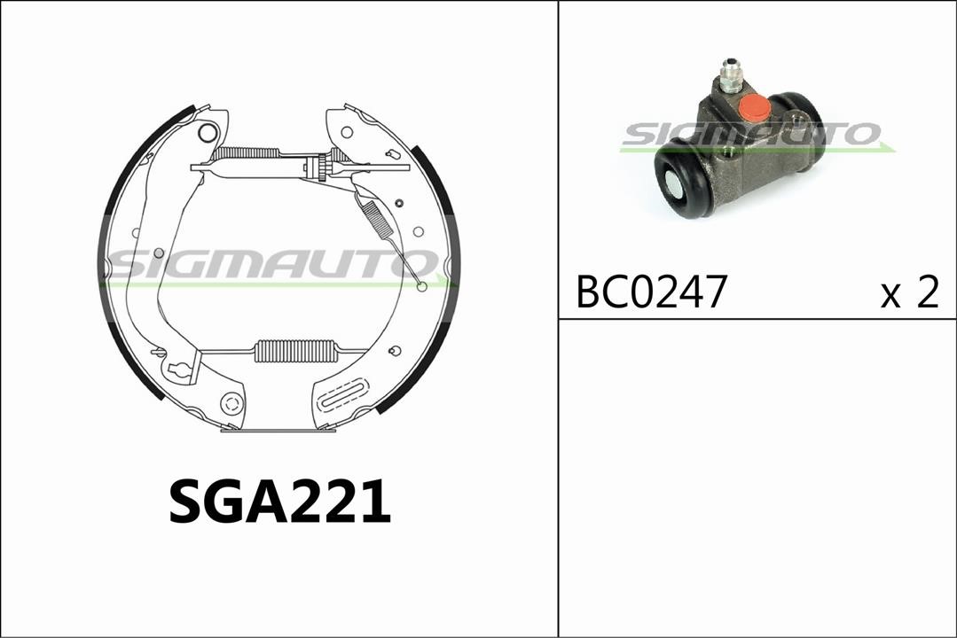 Sigmauto SGA221 Колодки тормозные барабанные, комплект SGA221: Отличная цена - Купить в Польше на 2407.PL!