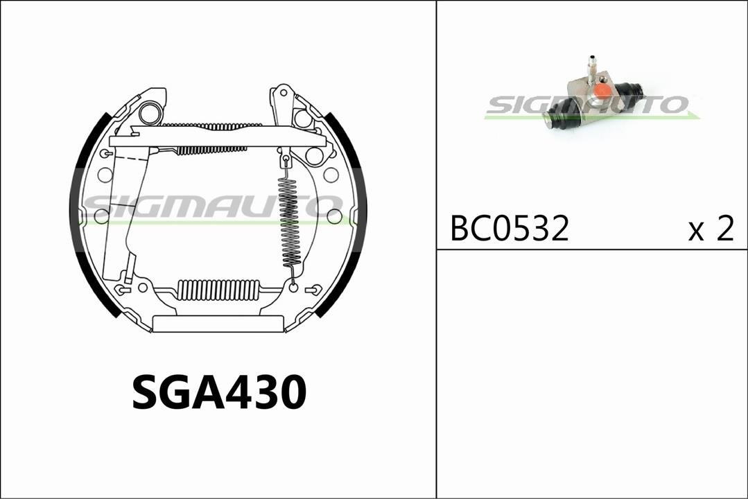 Sigmauto SGA430 Szczęki hamulcowe, zestaw SGA430: Dobra cena w Polsce na 2407.PL - Kup Teraz!