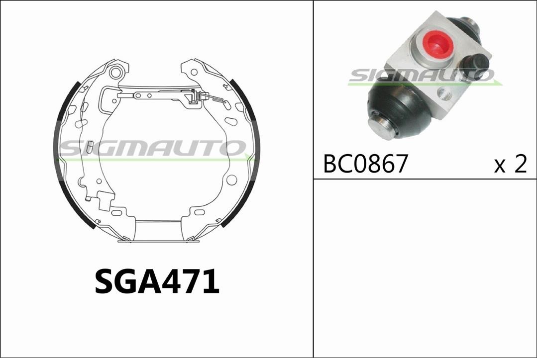 Sigmauto SGA471 Колодки гальмівні барабанні, комплект SGA471: Приваблива ціна - Купити у Польщі на 2407.PL!