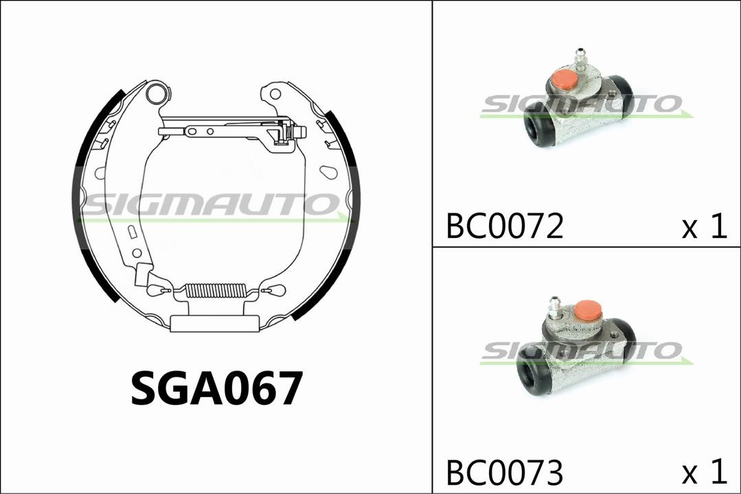 Sigmauto SGA067 Колодки тормозные барабанные, комплект SGA067: Отличная цена - Купить в Польше на 2407.PL!