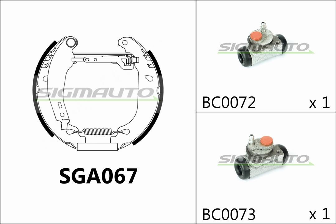 Sigmauto SGA067 Колодки гальмівні барабанні, комплект SGA067: Приваблива ціна - Купити у Польщі на 2407.PL!