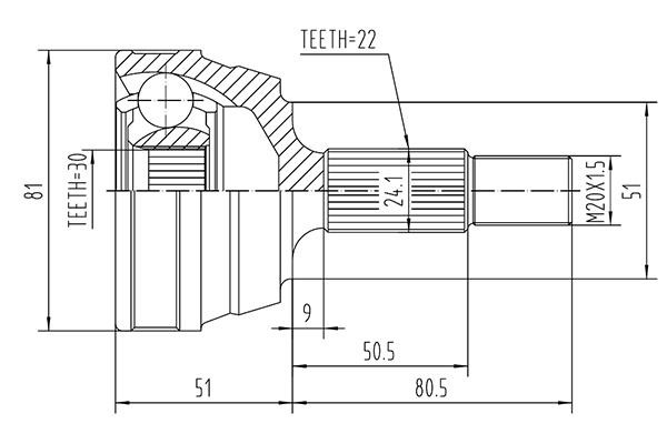 WXQP 363721 Joint kit, drive shaft 363721: Buy near me in Poland at 2407.PL - Good price!