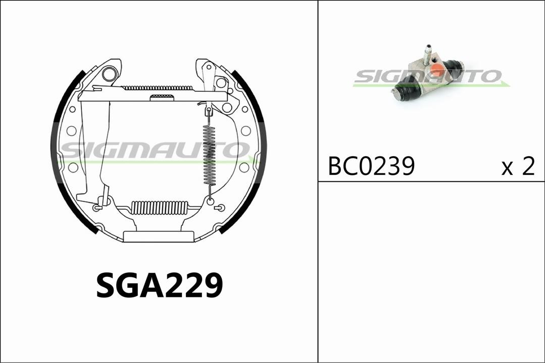 Sigmauto SGA229 Brake shoe set SGA229: Buy near me in Poland at 2407.PL - Good price!