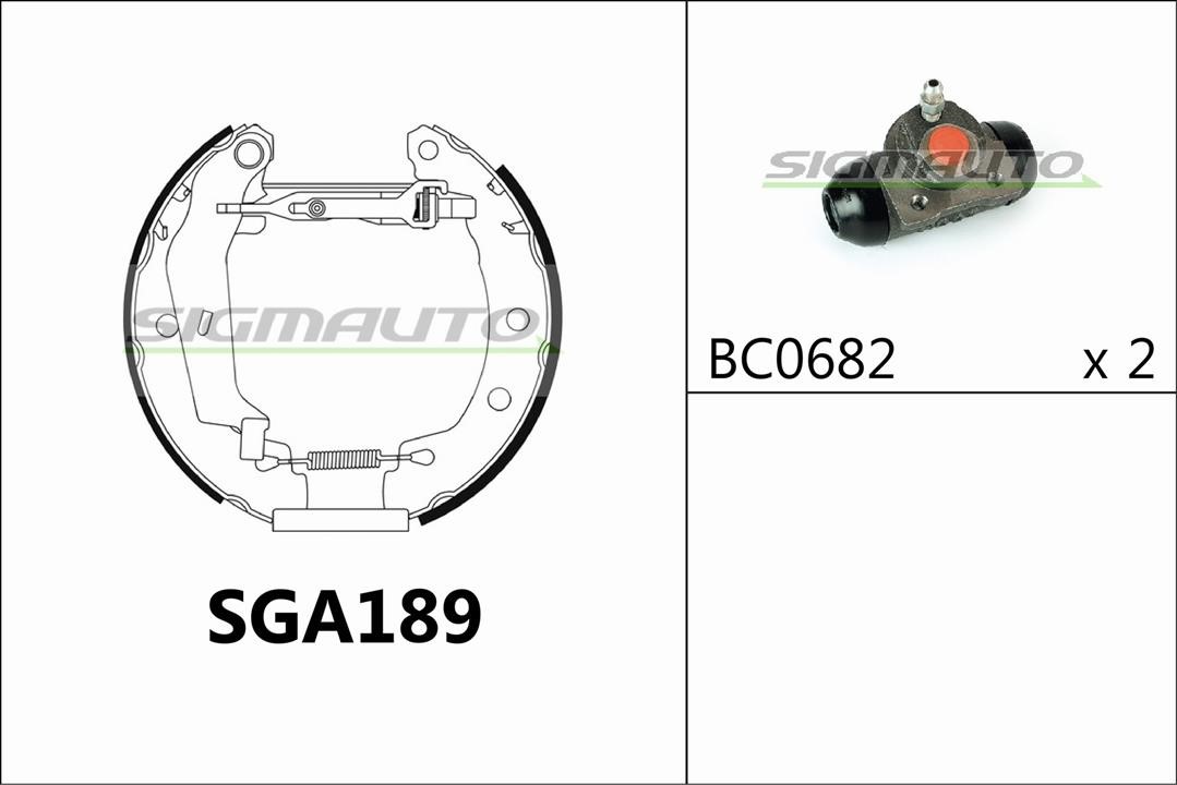 Sigmauto SGA189 Bremsbackensatz SGA189: Kaufen Sie zu einem guten Preis in Polen bei 2407.PL!