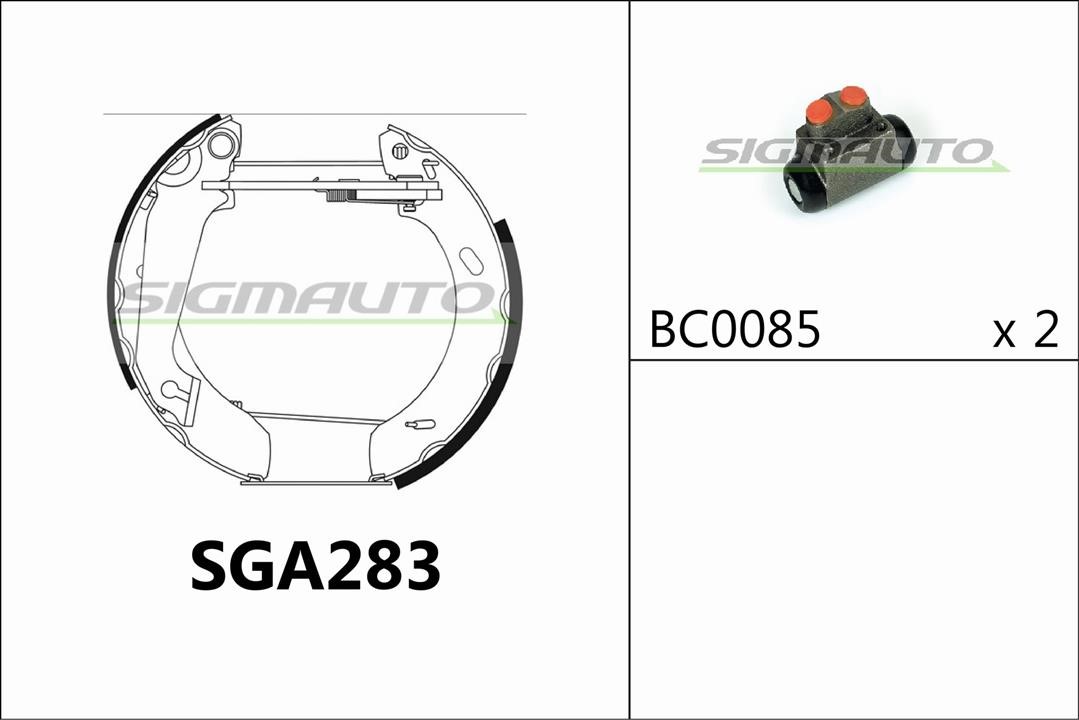 Sigmauto SGA283 Brake shoe set SGA283: Buy near me in Poland at 2407.PL - Good price!