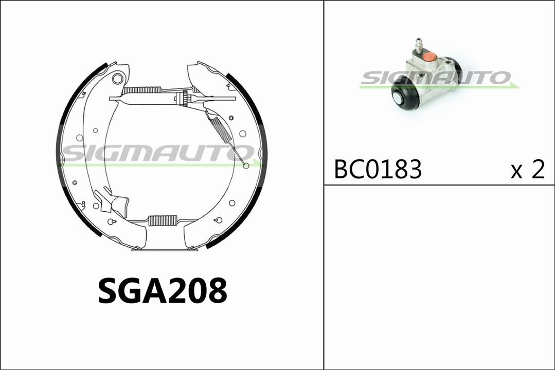 Sigmauto SGA208 Колодки тормозные барабанные, комплект SGA208: Отличная цена - Купить в Польше на 2407.PL!