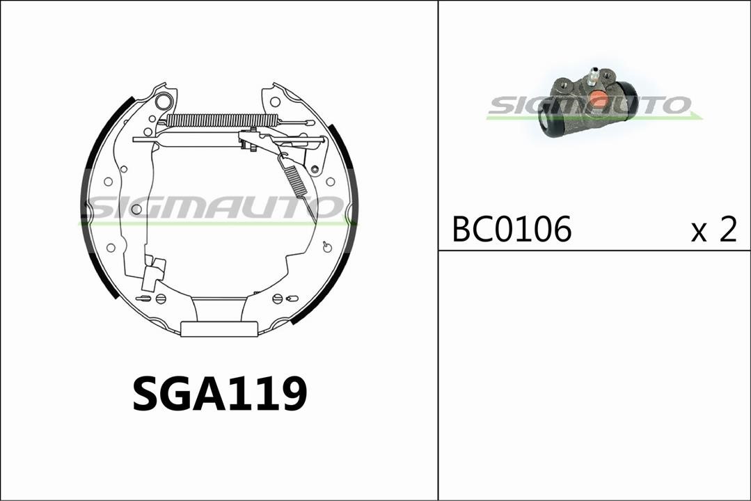 Sigmauto SGA119 Колодки гальмівні барабанні, комплект SGA119: Приваблива ціна - Купити у Польщі на 2407.PL!