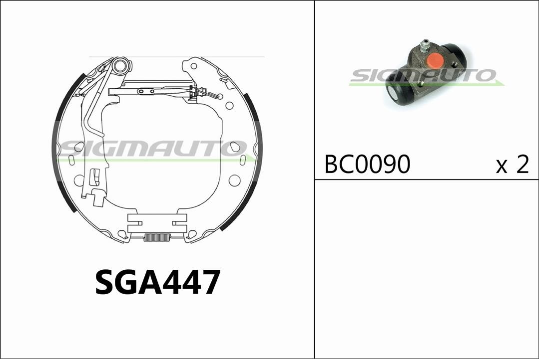 Sigmauto SGA447 Brake shoe set SGA447: Buy near me in Poland at 2407.PL - Good price!