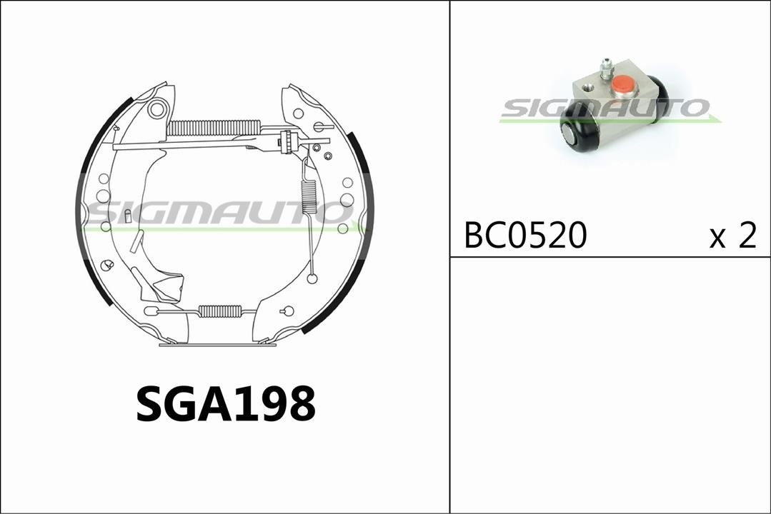 Sigmauto SGA198 Bremsbackensatz SGA198: Kaufen Sie zu einem guten Preis in Polen bei 2407.PL!