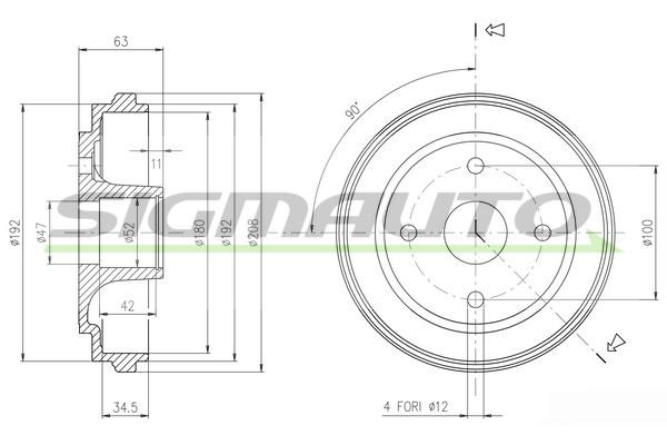 Sigmauto DR5603 Brake drum DR5603: Buy near me in Poland at 2407.PL - Good price!