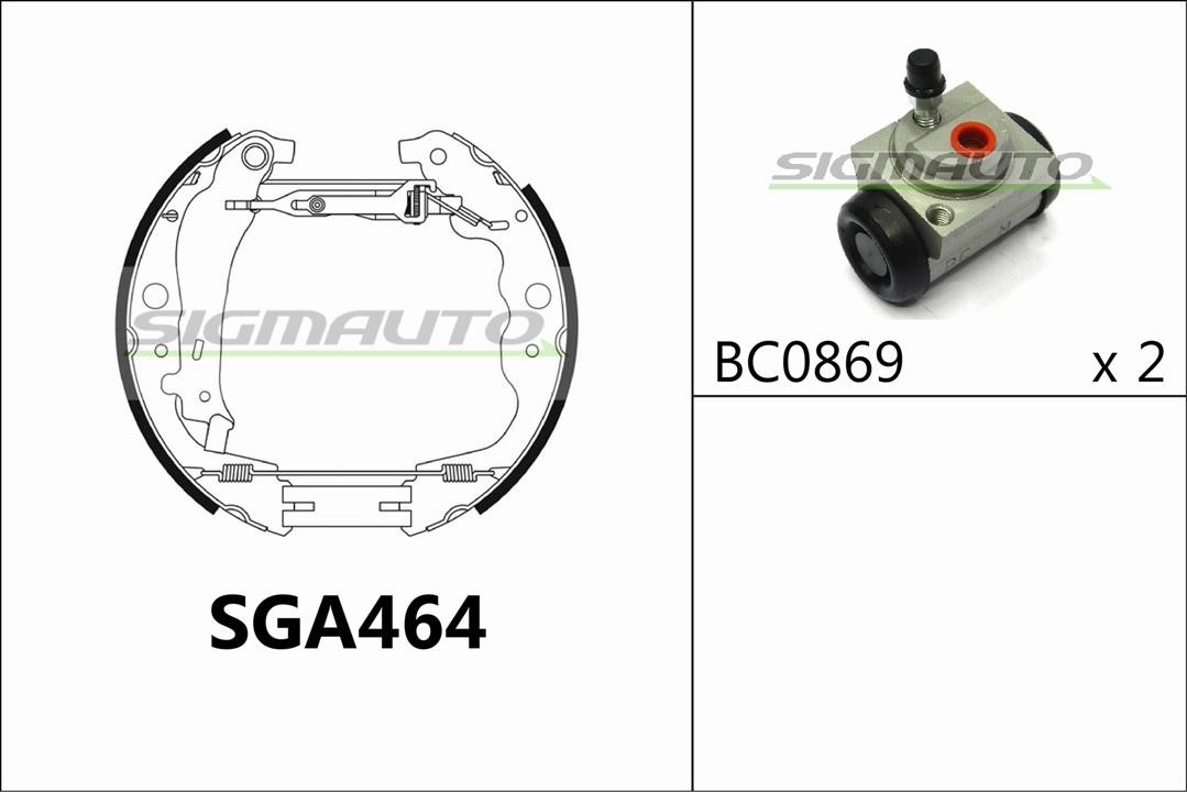 Sigmauto SGA464 Bremsbackensatz SGA464: Kaufen Sie zu einem guten Preis in Polen bei 2407.PL!