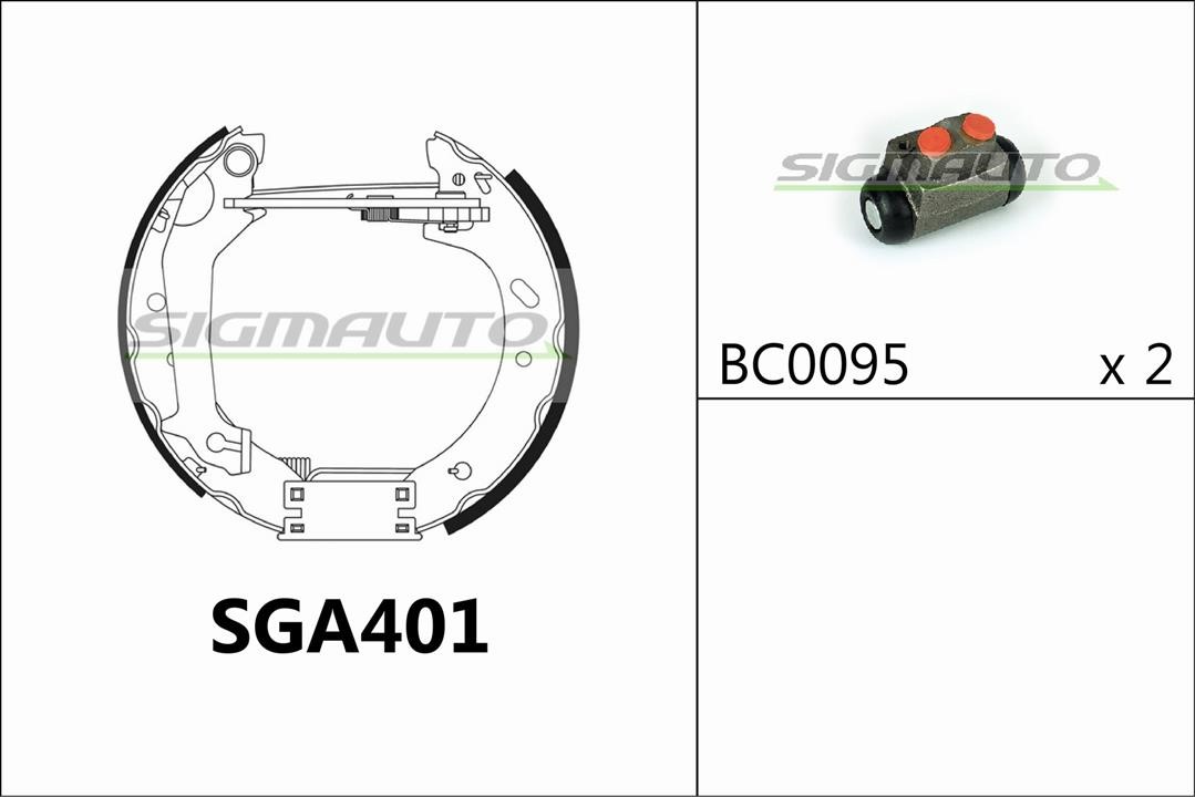 Sigmauto SGA401 Szczęki hamulcowe, zestaw SGA401: Dobra cena w Polsce na 2407.PL - Kup Teraz!