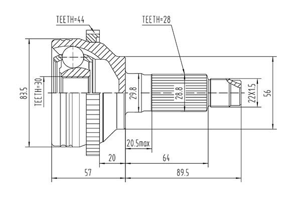 WXQP 40374 Joint kit, drive shaft 40374: Buy near me in Poland at 2407.PL - Good price!