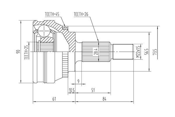 WXQP 363679 Joint kit, drive shaft 363679: Buy near me in Poland at 2407.PL - Good price!