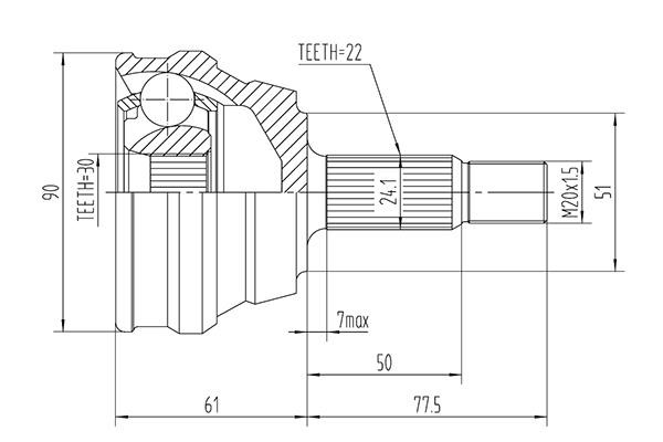 WXQP 363729 Joint kit, drive shaft 363729: Buy near me in Poland at 2407.PL - Good price!