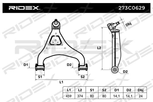 Ridex 273C0629 Track Control Arm 273C0629: Buy near me in Poland at 2407.PL - Good price!